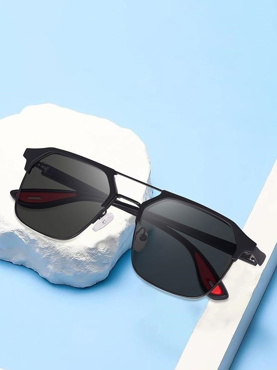 SPADEACES Men Square Sunglasses With UV Protected Lens SP Boss Full Black