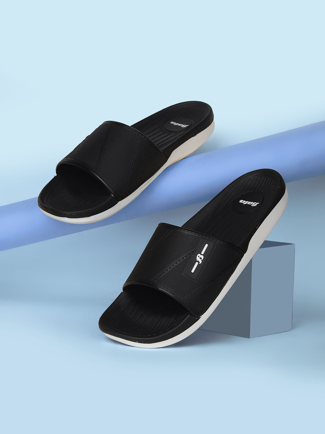 Bata Men Textured Comfortable Easy Slip-On Open Toe Flats