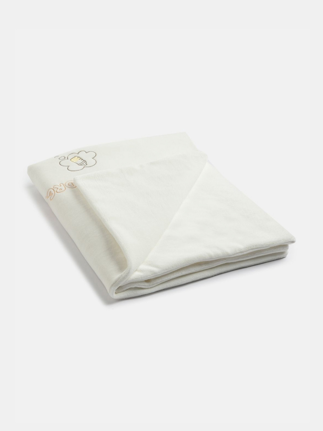 Chicco Kids Cream Embroidered Cotton AC Room 800 GSM Cotton Single Bed Pram