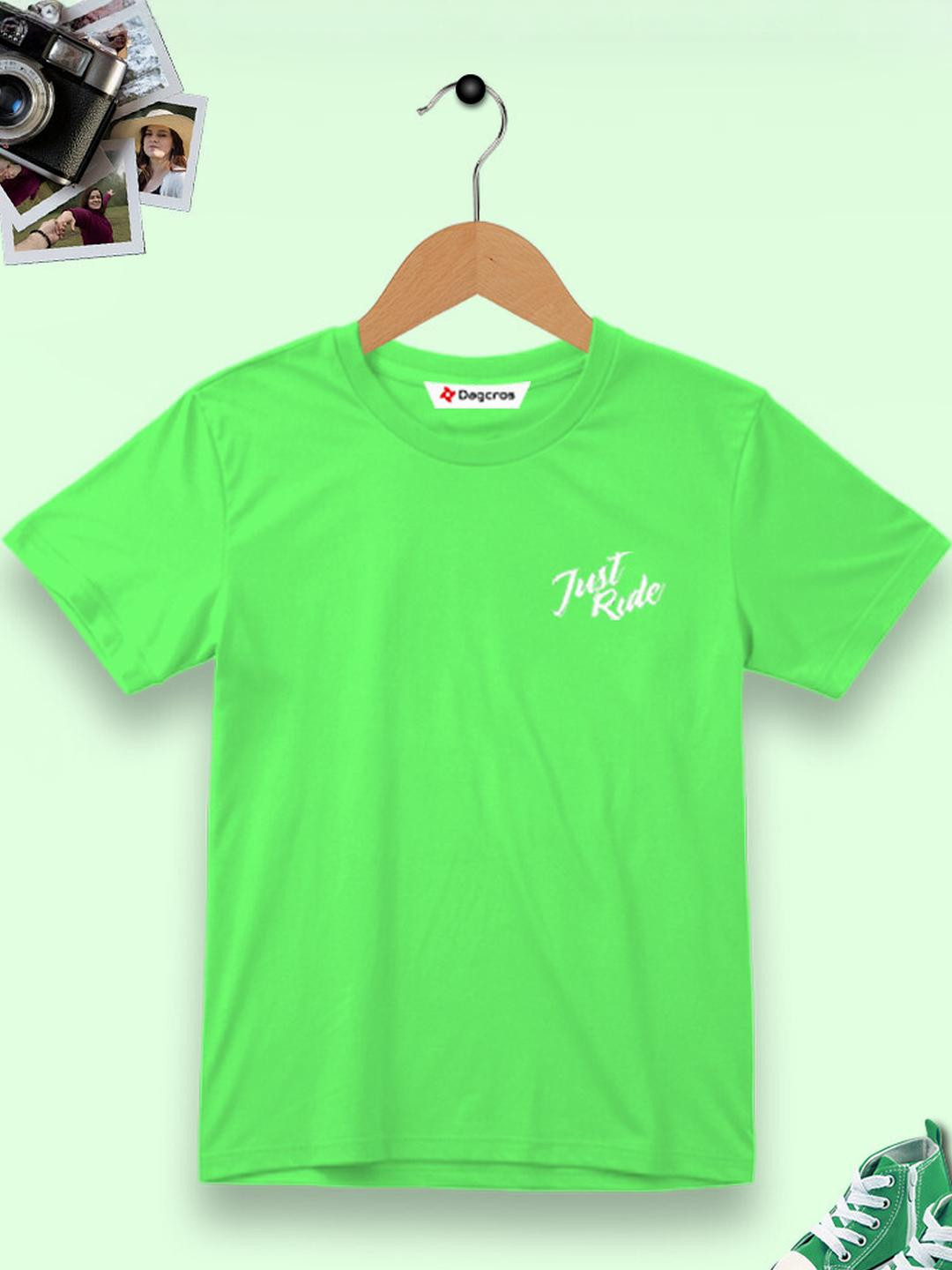 Dagcros Boys  Printed Round Neck Tshirts - Green