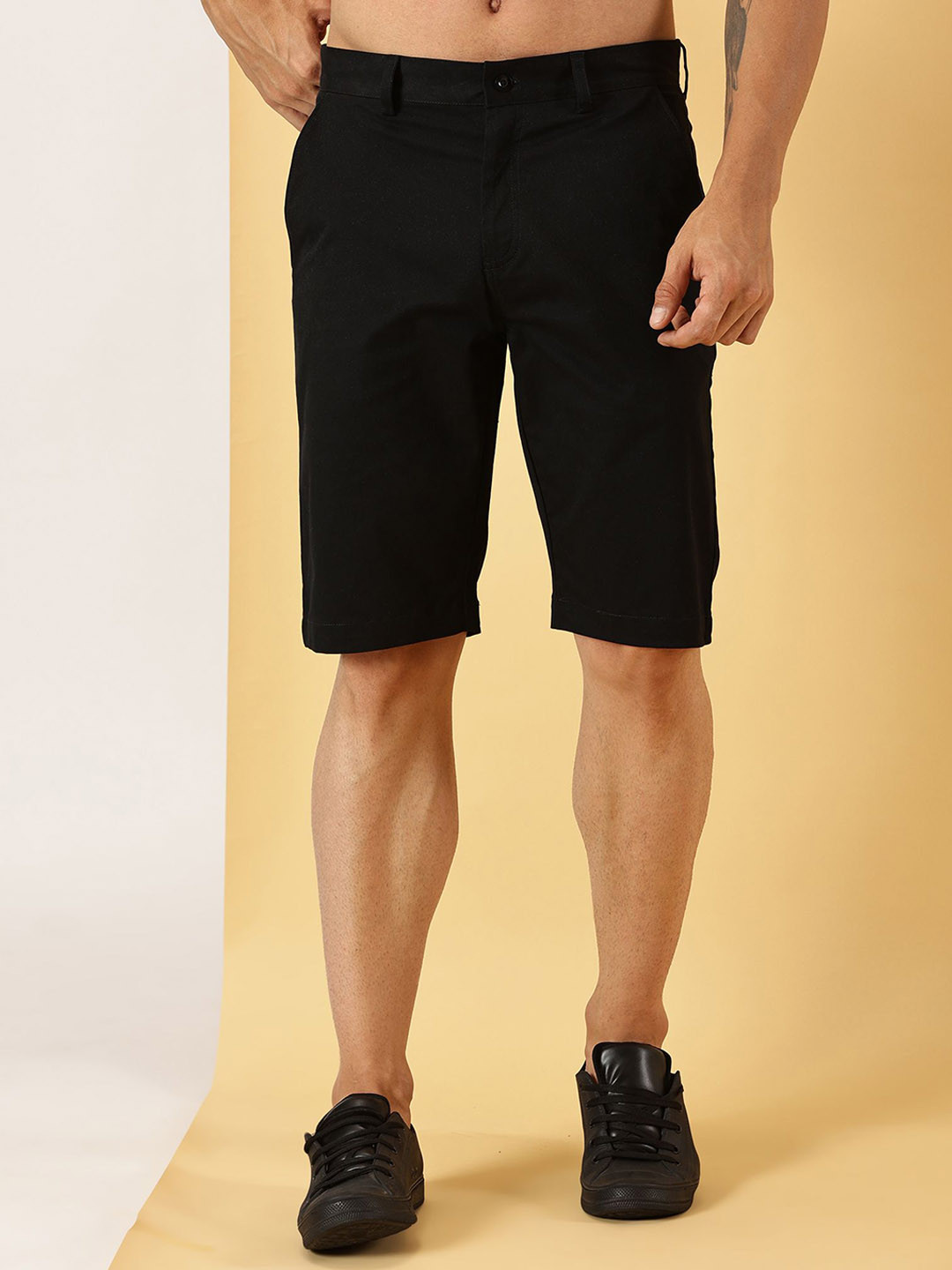 LEON Men Low-Rise Cotton Chino Shorts