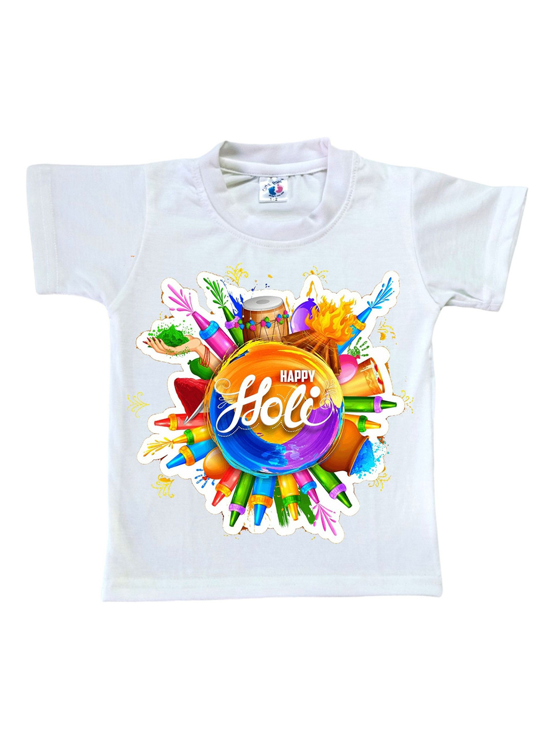 Cute Pals Girls Printed Extended Sleeves Applique T-shirt
