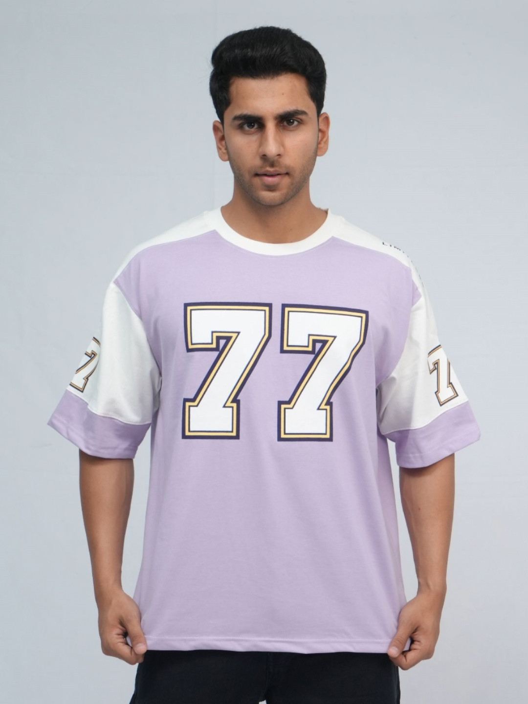 Bofrike Varsity Printed Oversized Jersey Cotton T-shirt