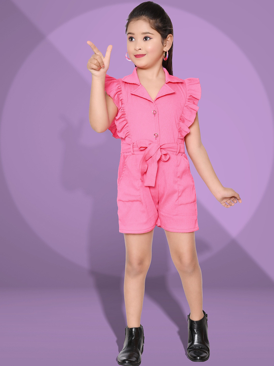 FT fashion Girls Pink Jumpsuit