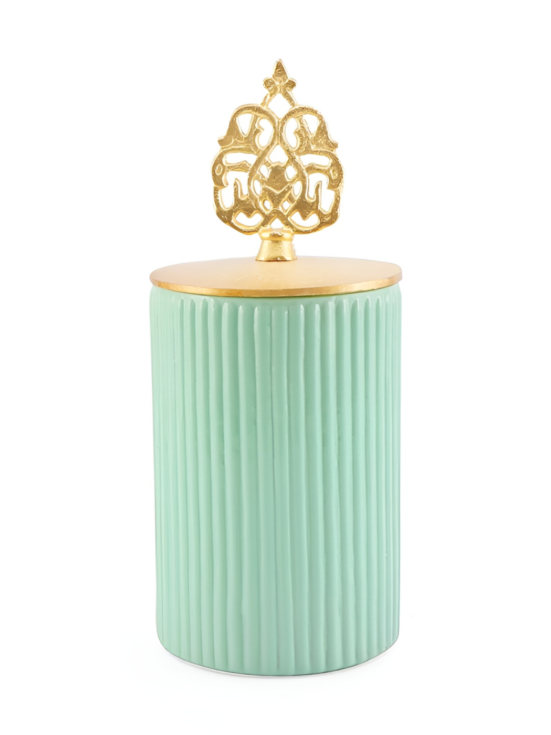 THE HOME CO. Green Metal Dishwasher and Microwave Safe Container