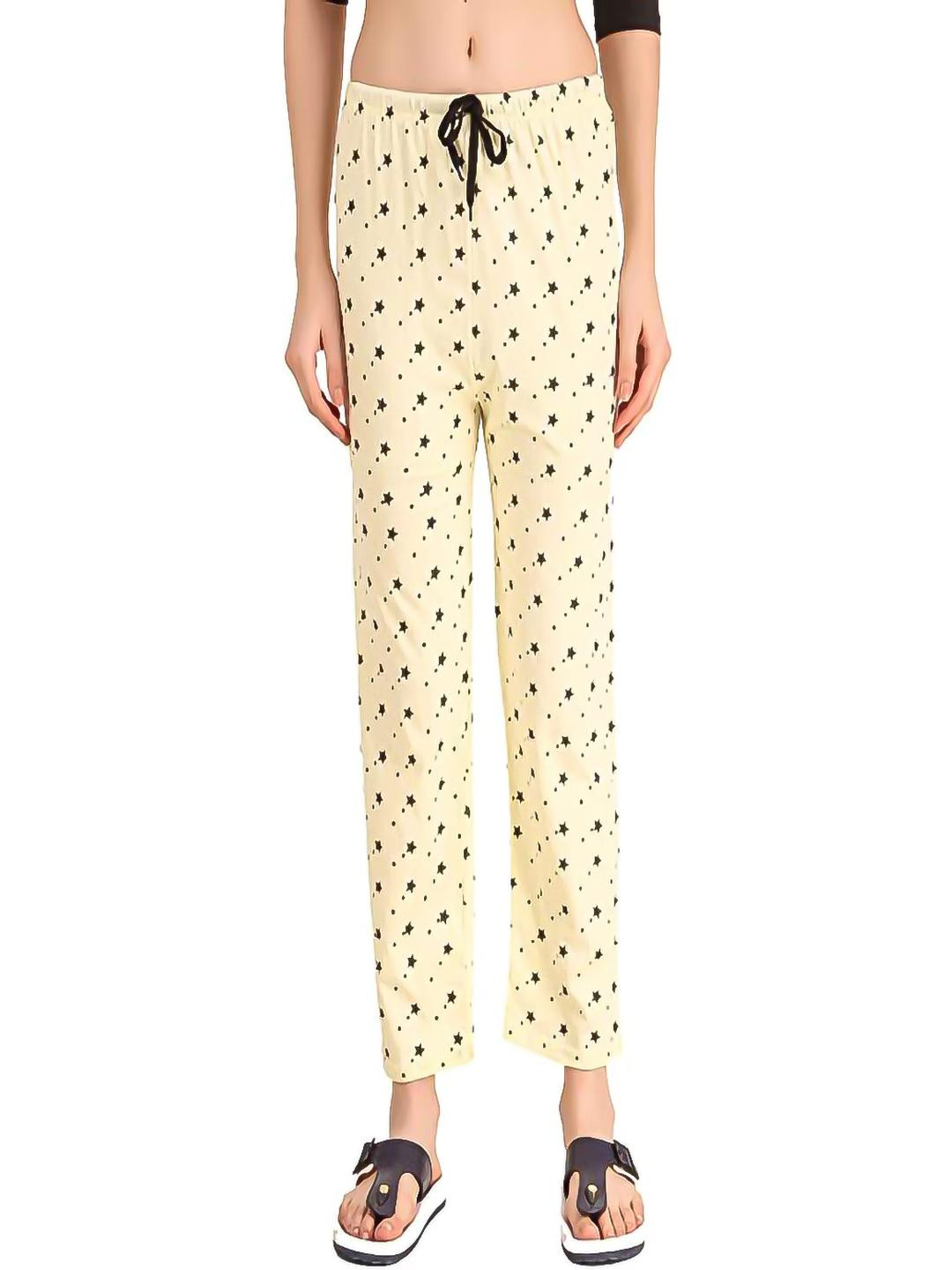 TRENDY WORLD Women Yellow Printed Pyjama