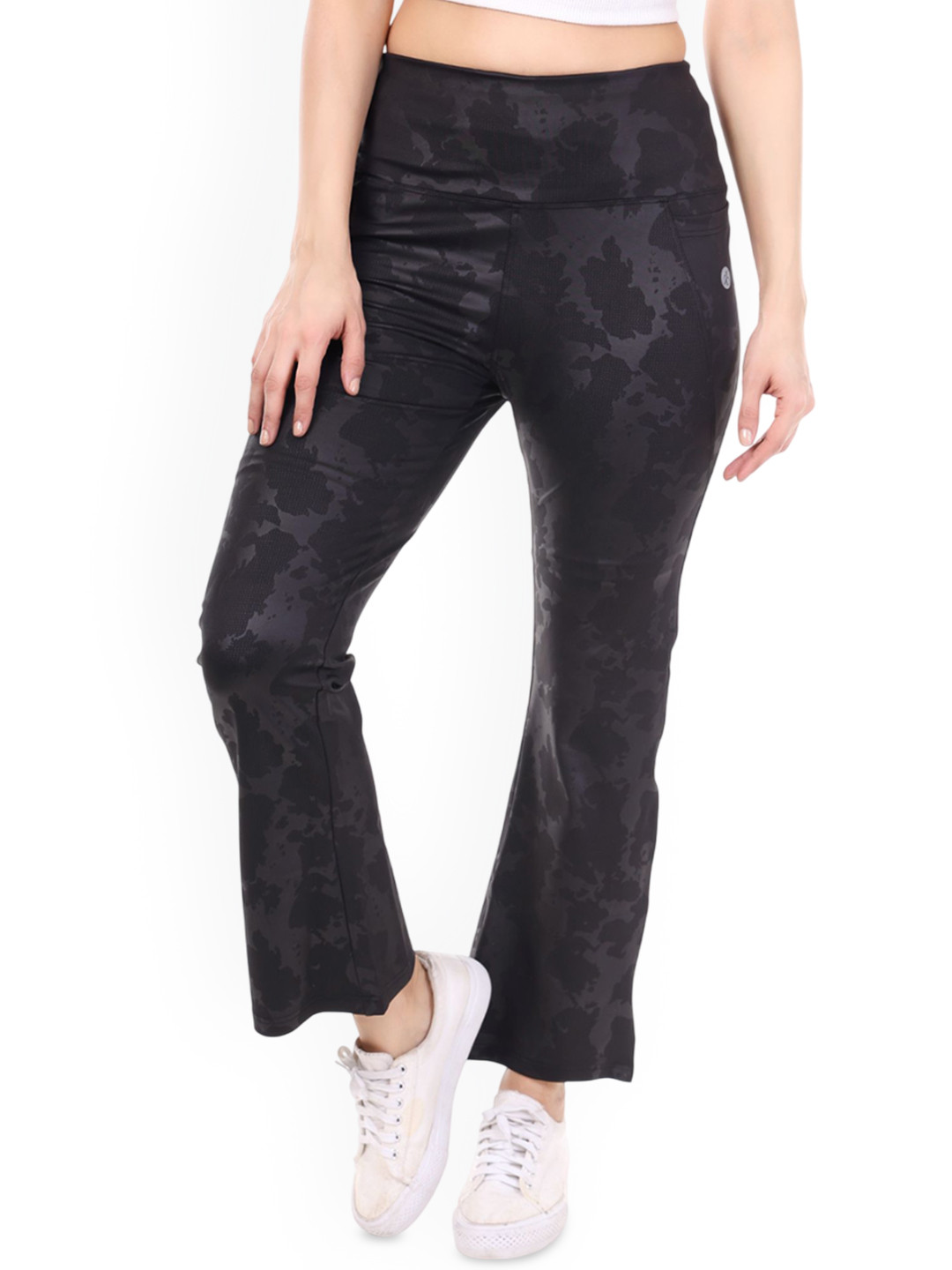 BRILLCO BIZZ Printed High Rise Training or Gym Flared Tights