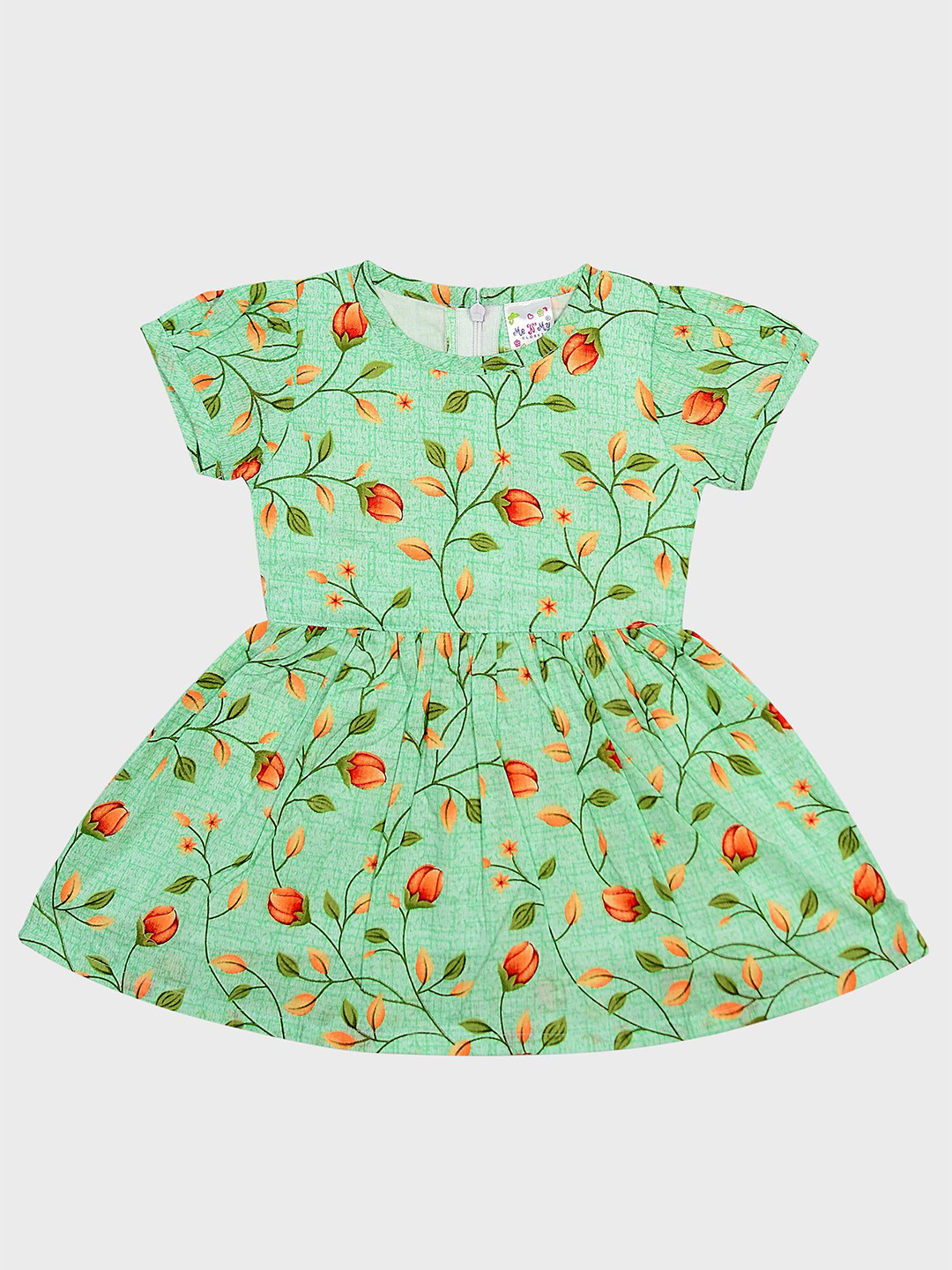 ME N MY Girls Ethnic Motifs Printed Cotton Fit & Flare Dress