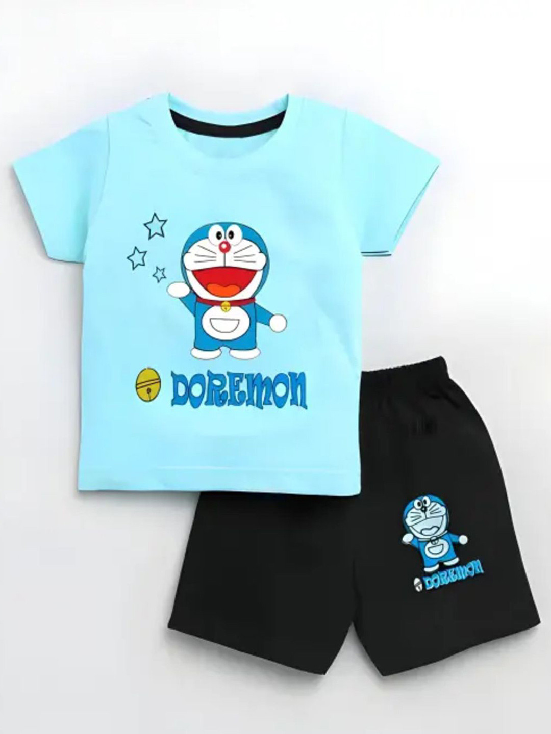 ifa collection Kids Doraemon Printed Short Sleeves Pure Cotton T-shirt With Shorts