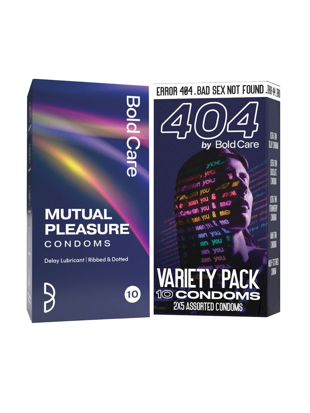 Bold Care MutualPleasure + Variety Condoms Combo - 10 Pieces Each