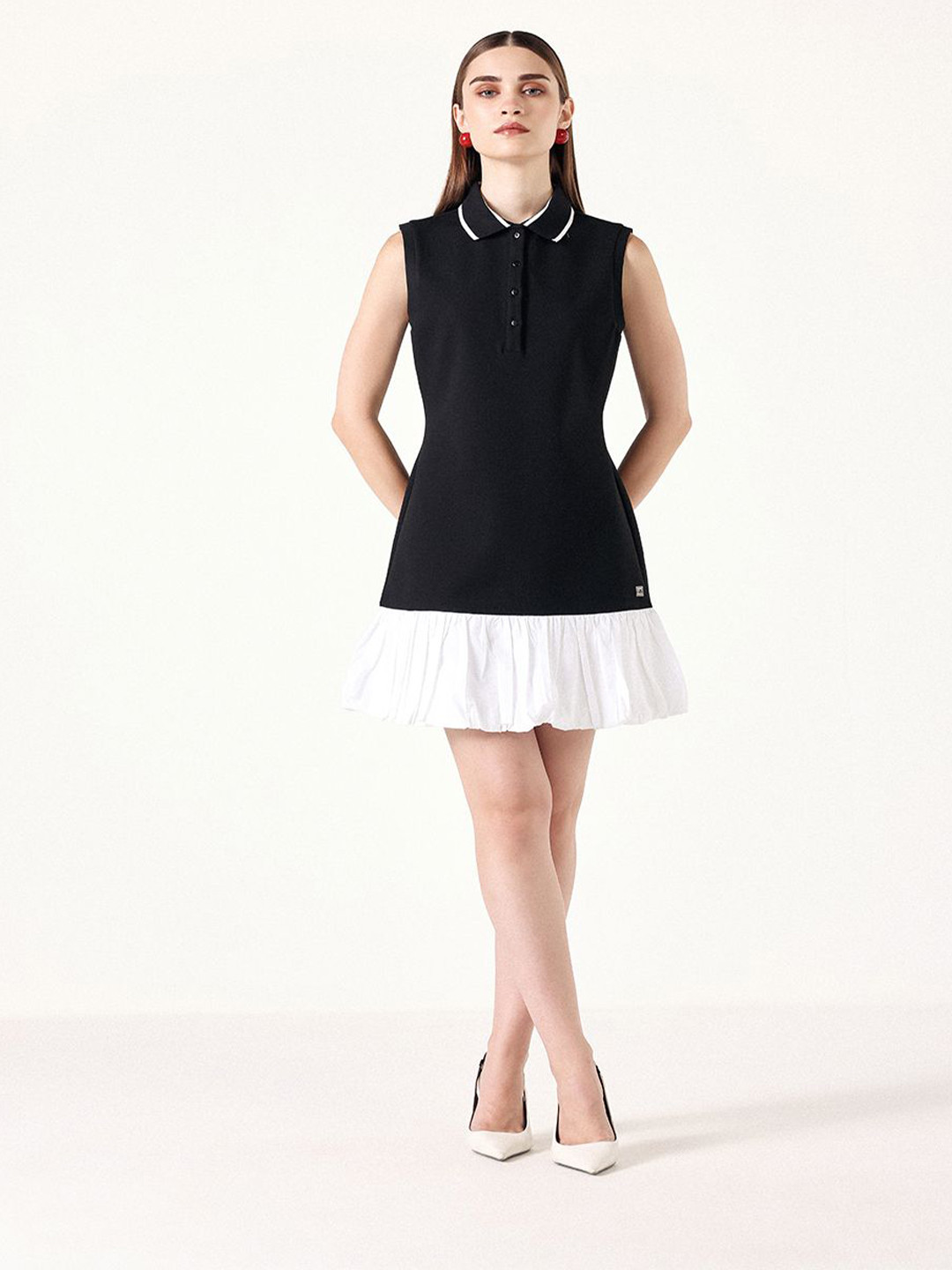 Muvazo Women Colourblocked Fit and FlareDress
