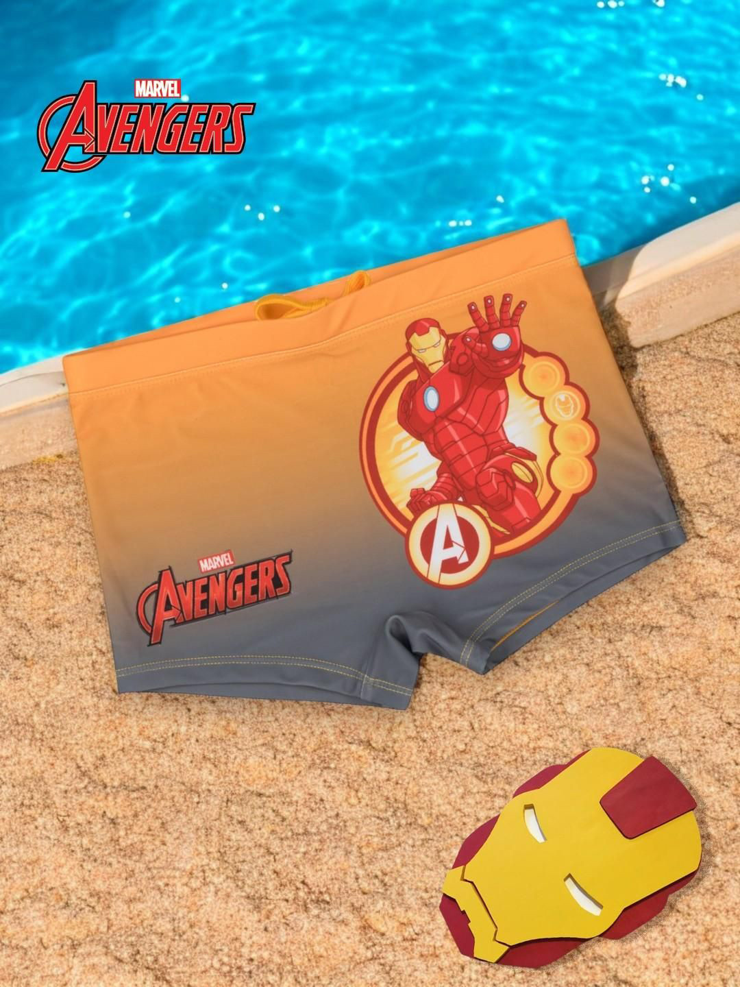 Yellow Bee Boys Iron Man Swim Bottoms