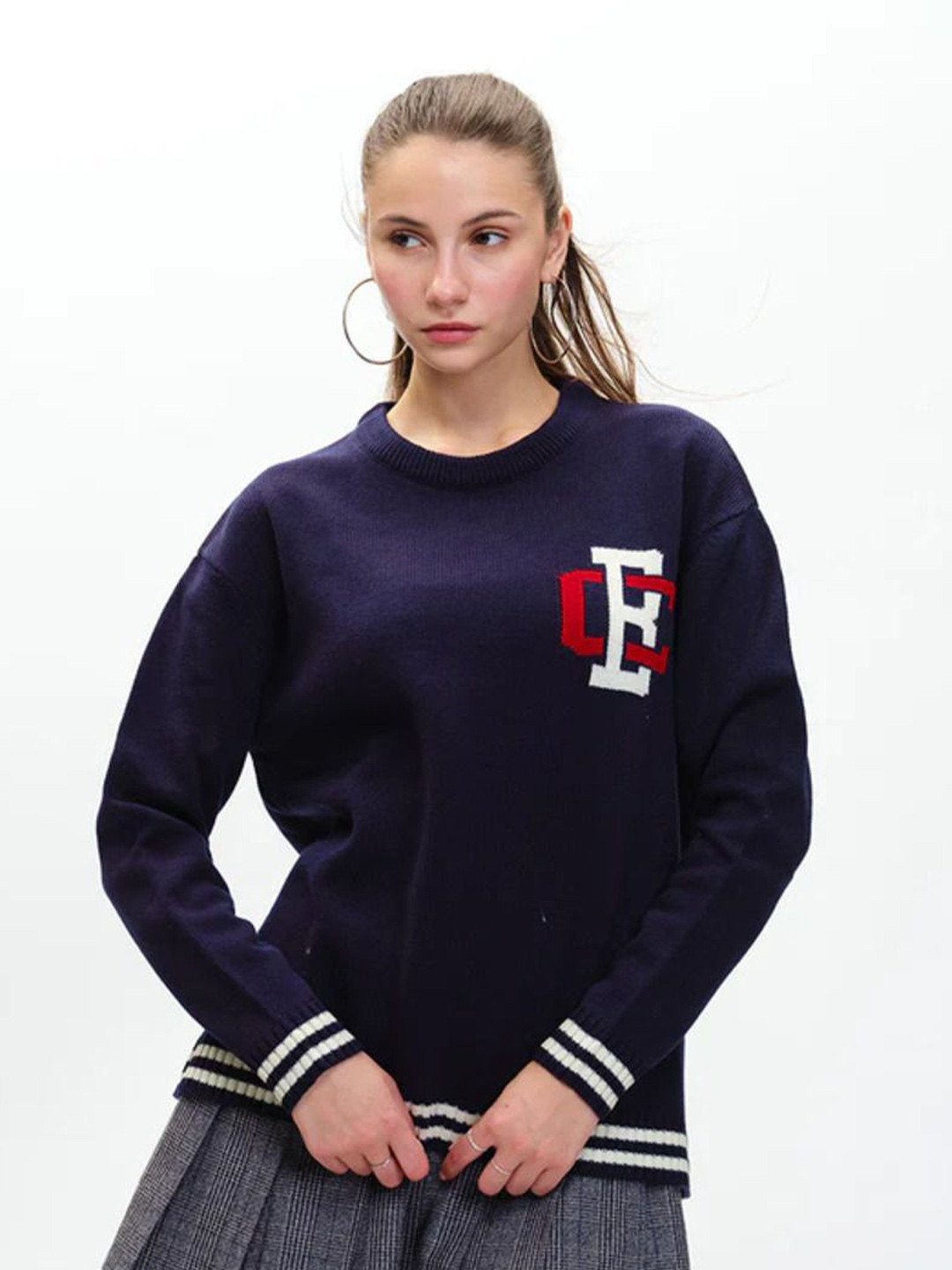 Bonkers Corner Women Brand Logo Round Neck Regular Sweatshirt