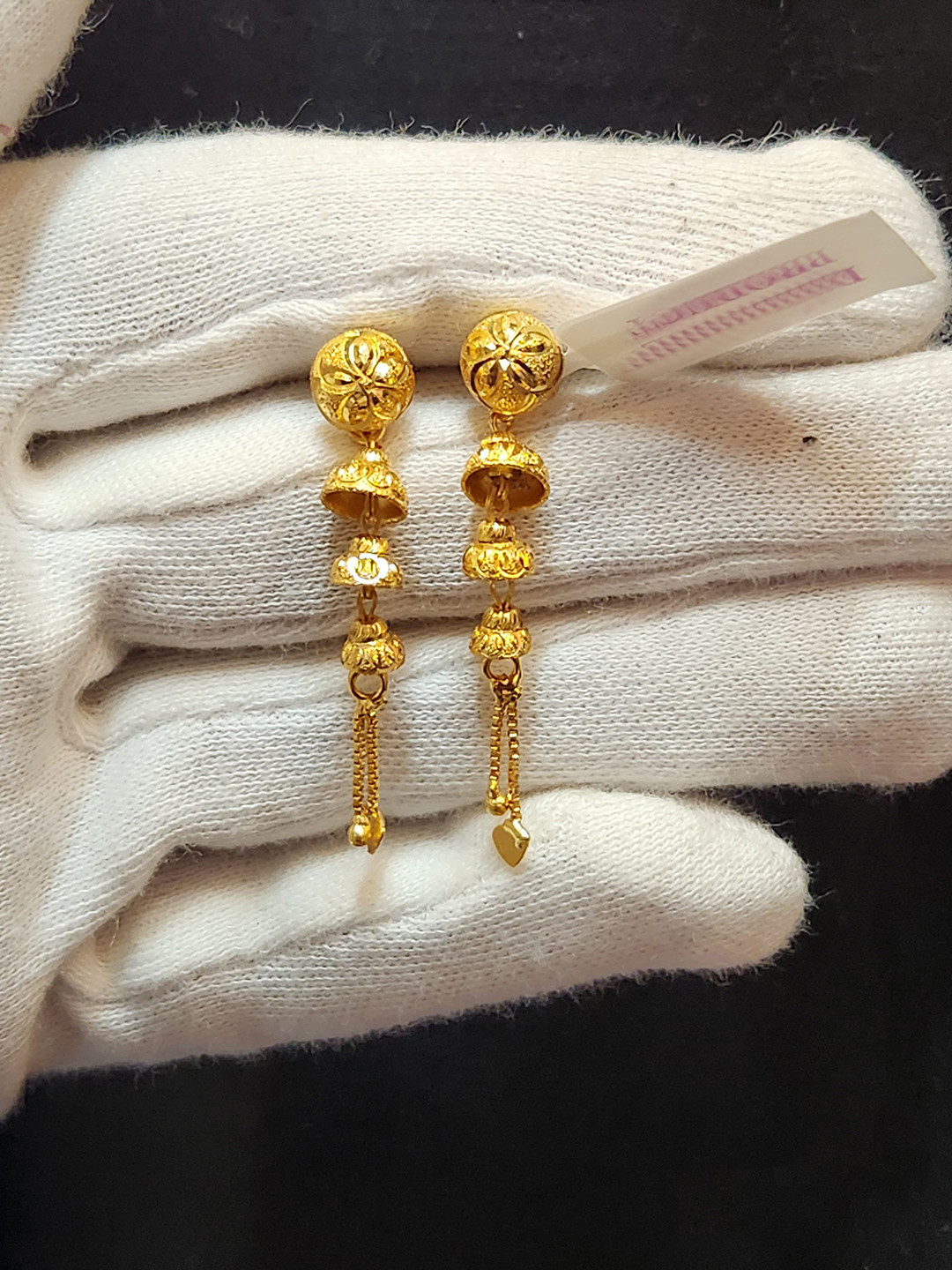 Anshenterpris Gold-Plated Antique Dome Shaped Jhumkas
