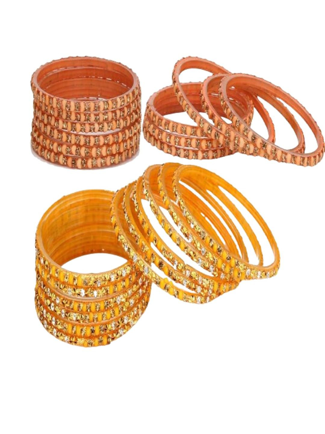 SOMIL Women Glass Bangles Peach Bangle