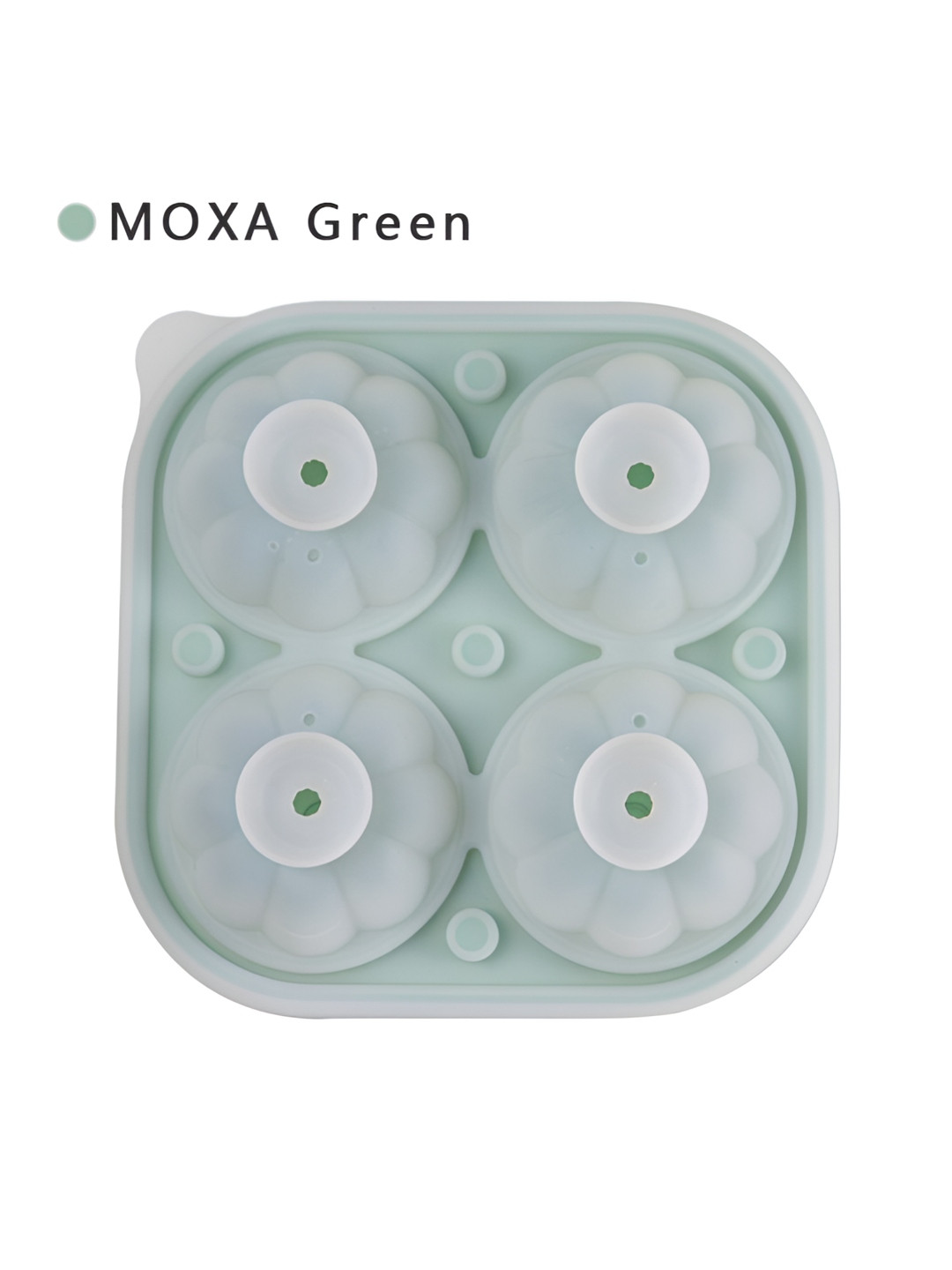 NATURALLY YOURS Green 4 Cavity Pumpkin Shape Silicone Ice Mould