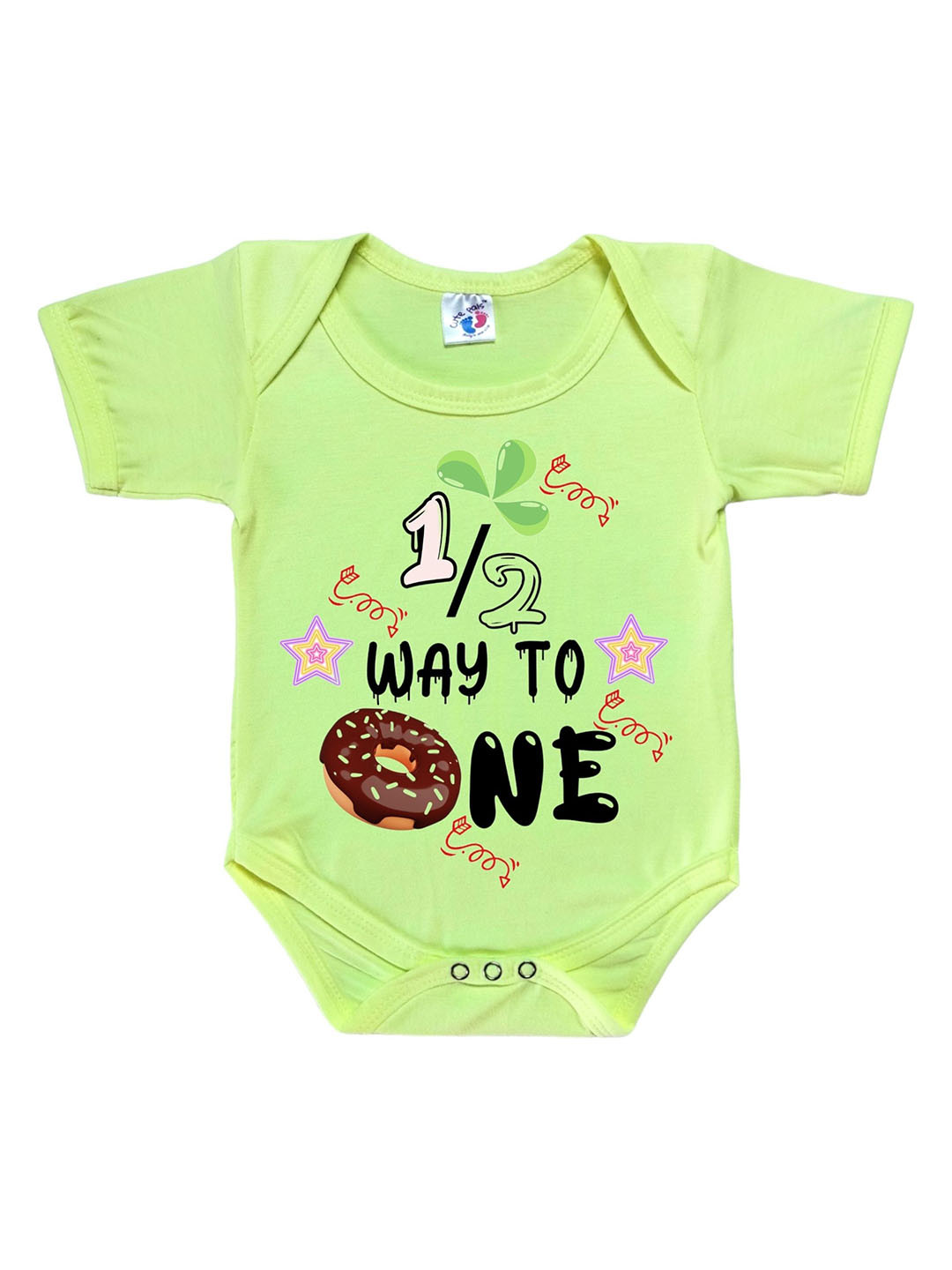 Cute Pals Infants Six Month Milestone Printed Cotton Bodysuit