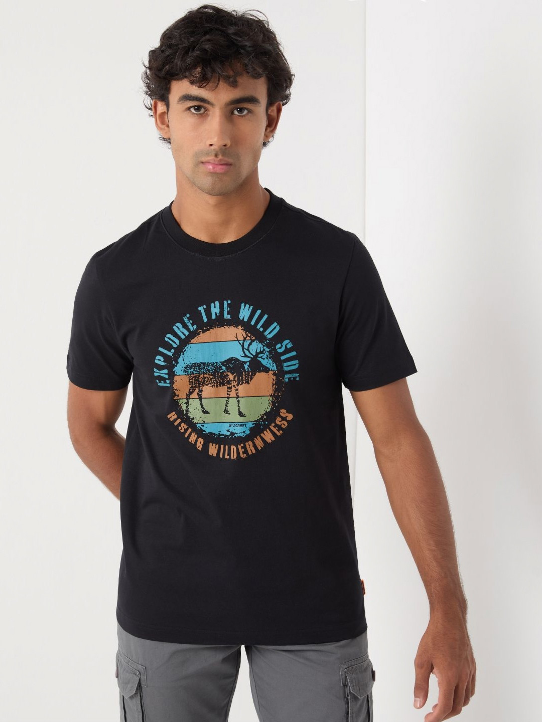 Wildcraft Explore The Wild Side Tee Printed Round Neck Cotton Regular Fit T-shirt