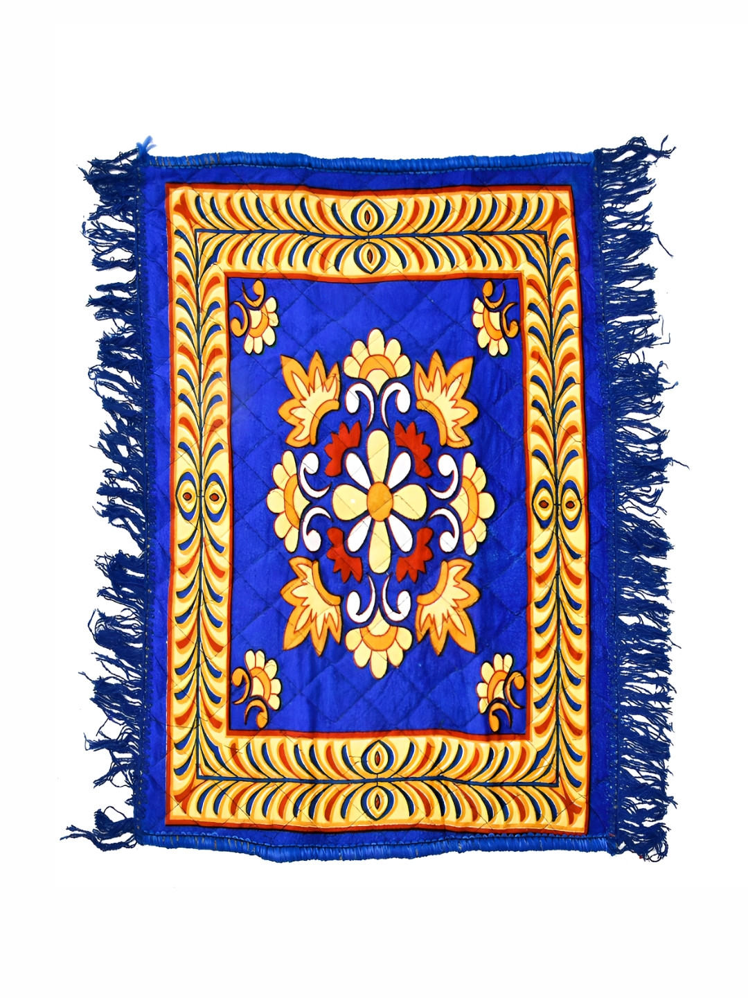 Aura 2-Pcs Blue & Yellow Printed Prayer Mat