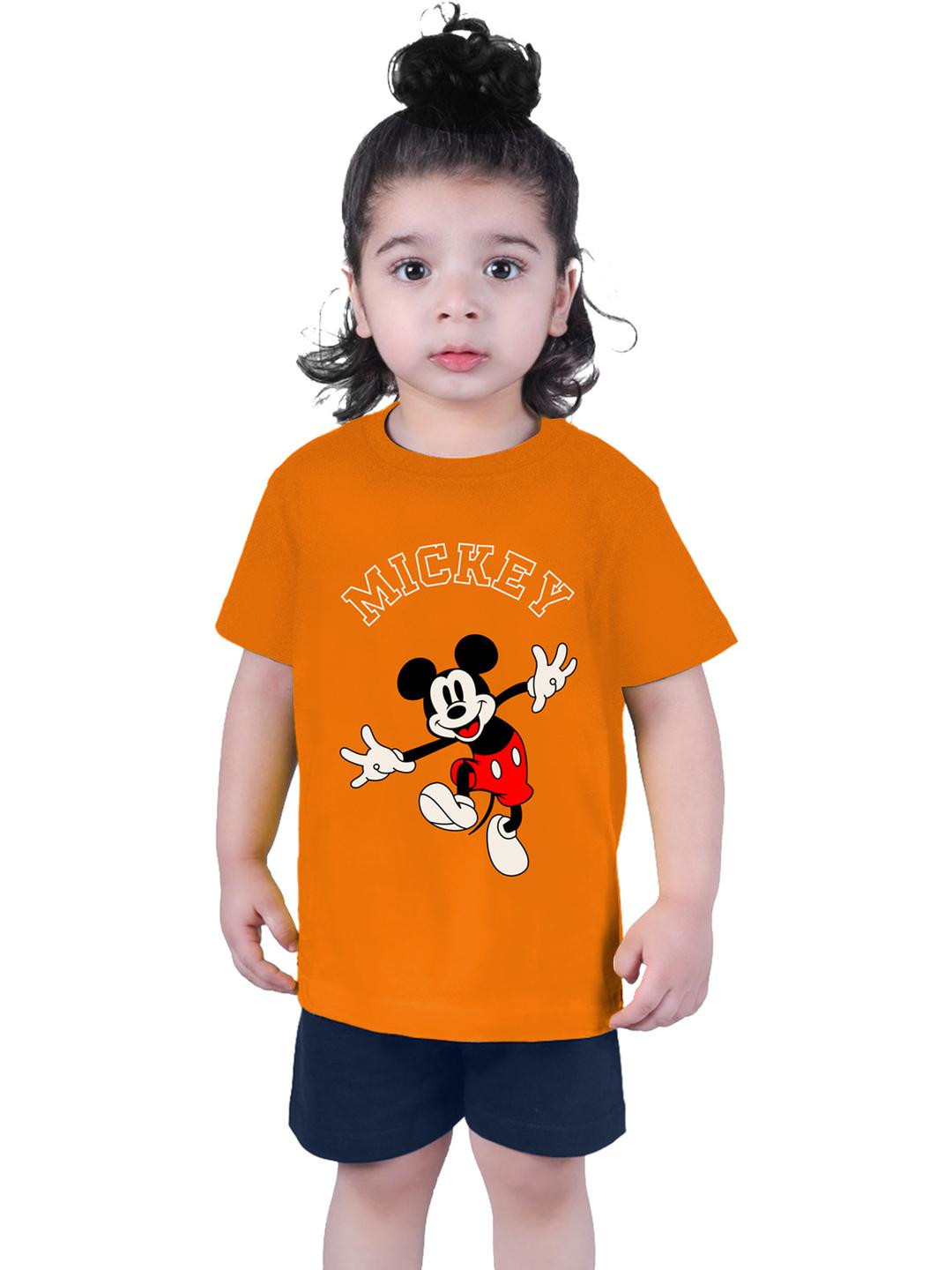 ACTLIVE Orange & Black Boys Printed T-shirt with Shorts