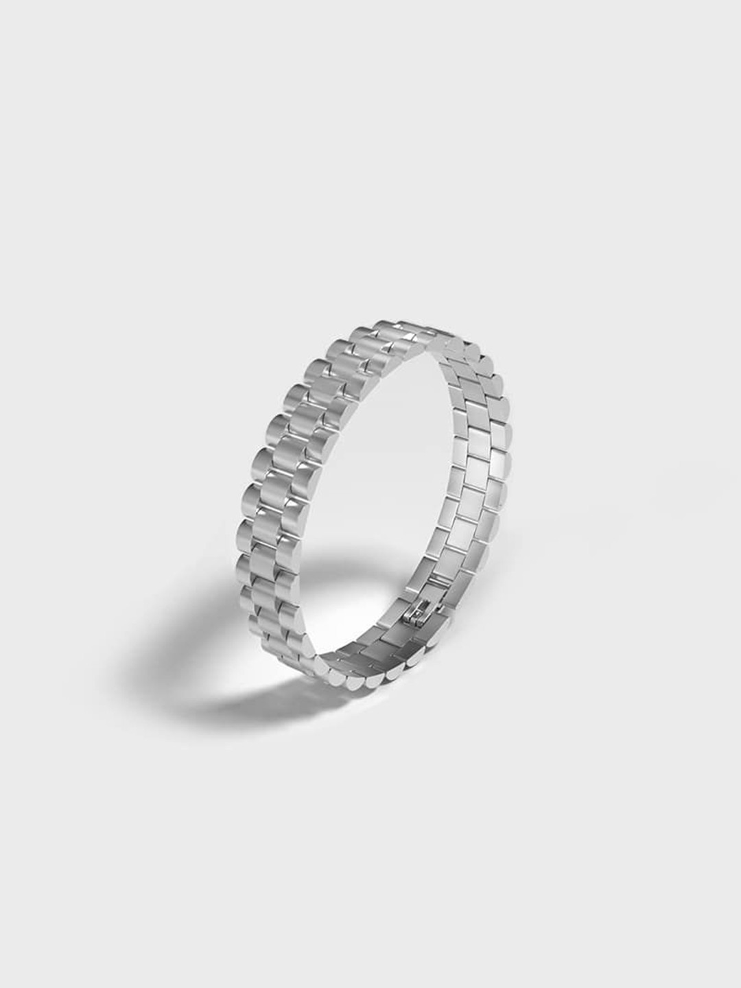 SAM & MARSHALL THE ARCHITECT Unisex Silver-Plated Stainless Steel Wraparound Bracelet