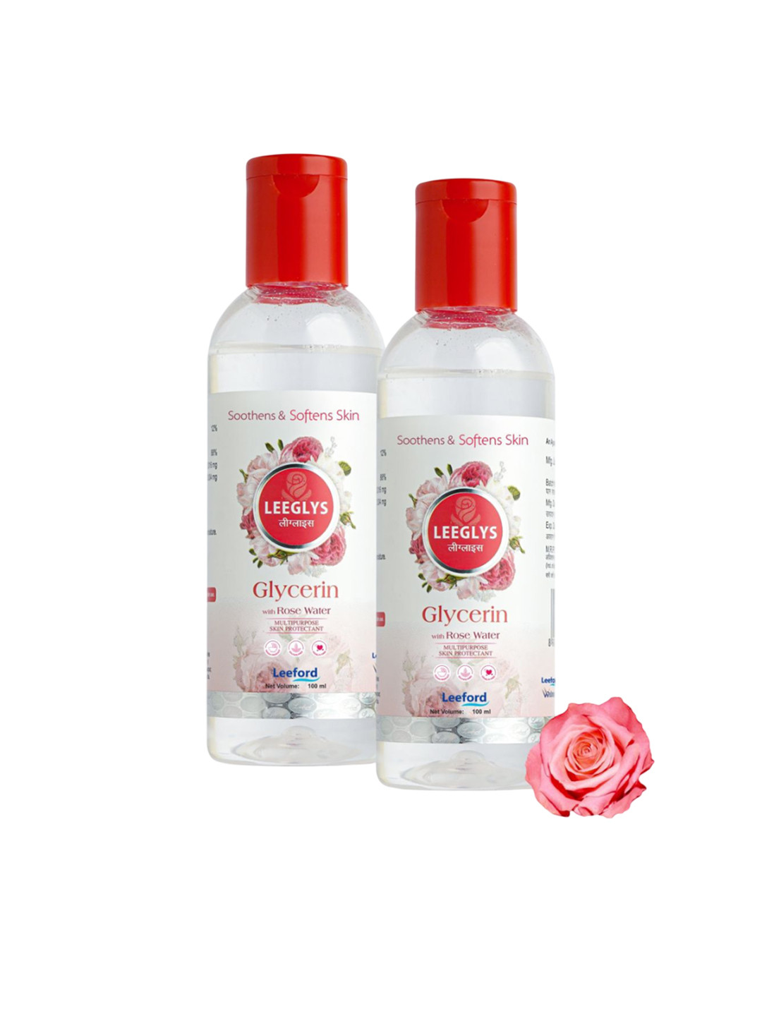 Leeford Set Of 2 Leeglys Glycerin With Rose Water - 100 ml Each