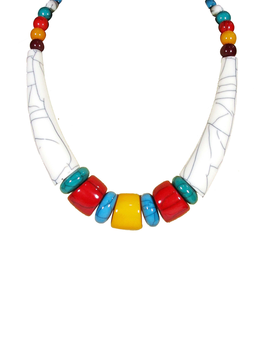 TAE Resin Beaded Statement Choker Necklace