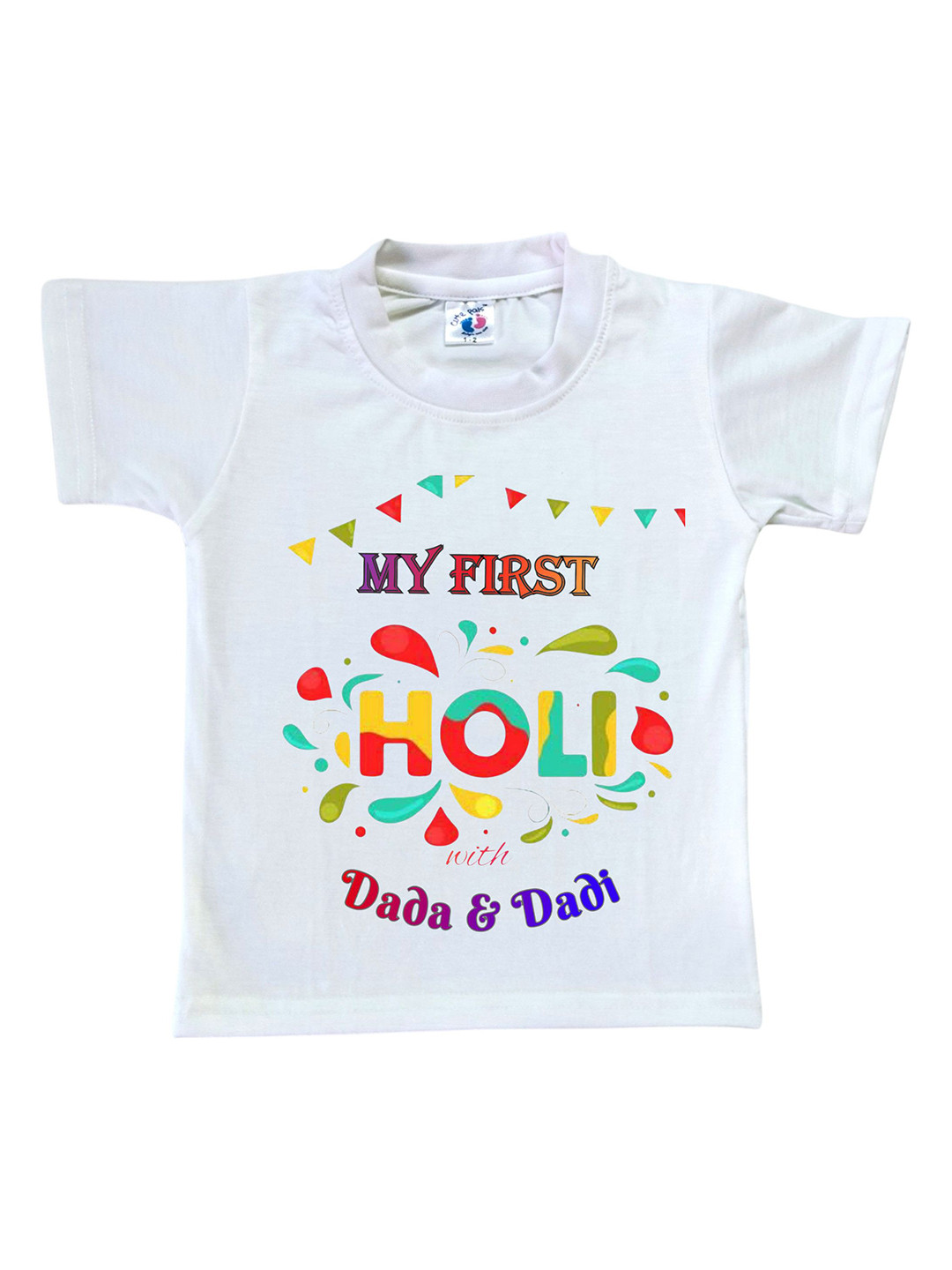 Cute Pals White Girls Printed Cotton T-shirt