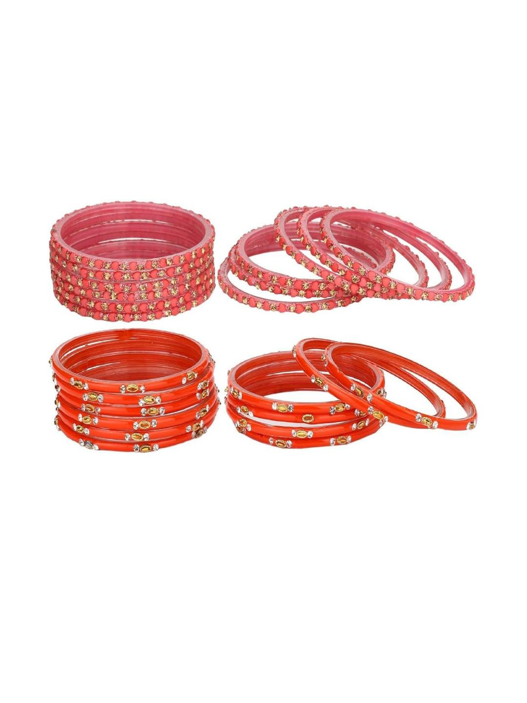 SOMIL Combo  of 2 Women Orange & Pink Bangle