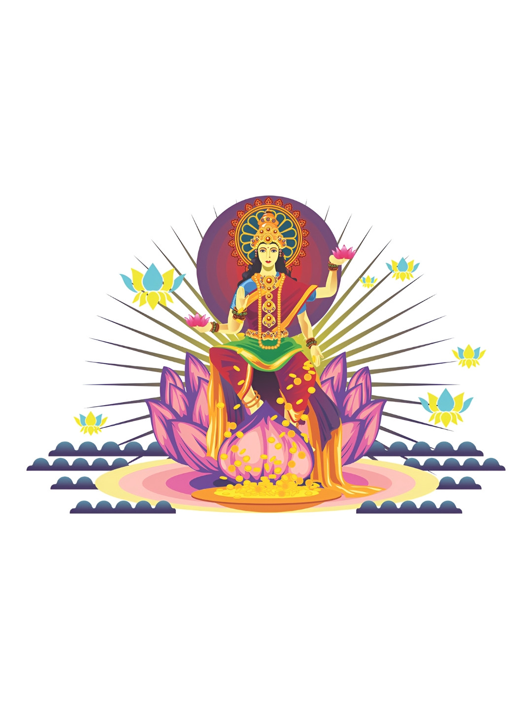 LANSTICK Pink & Red God Amman Printed Wall Stcikers