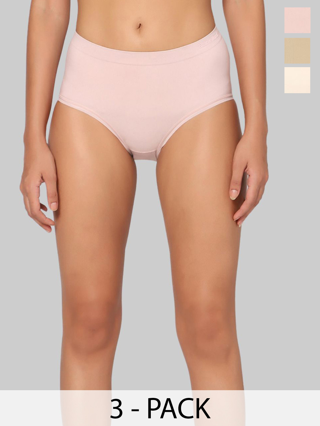 INTIMATE QUEEN Pack Of 3 Mid-Rise Hipster Briefs IQ-CBU-TP-XS