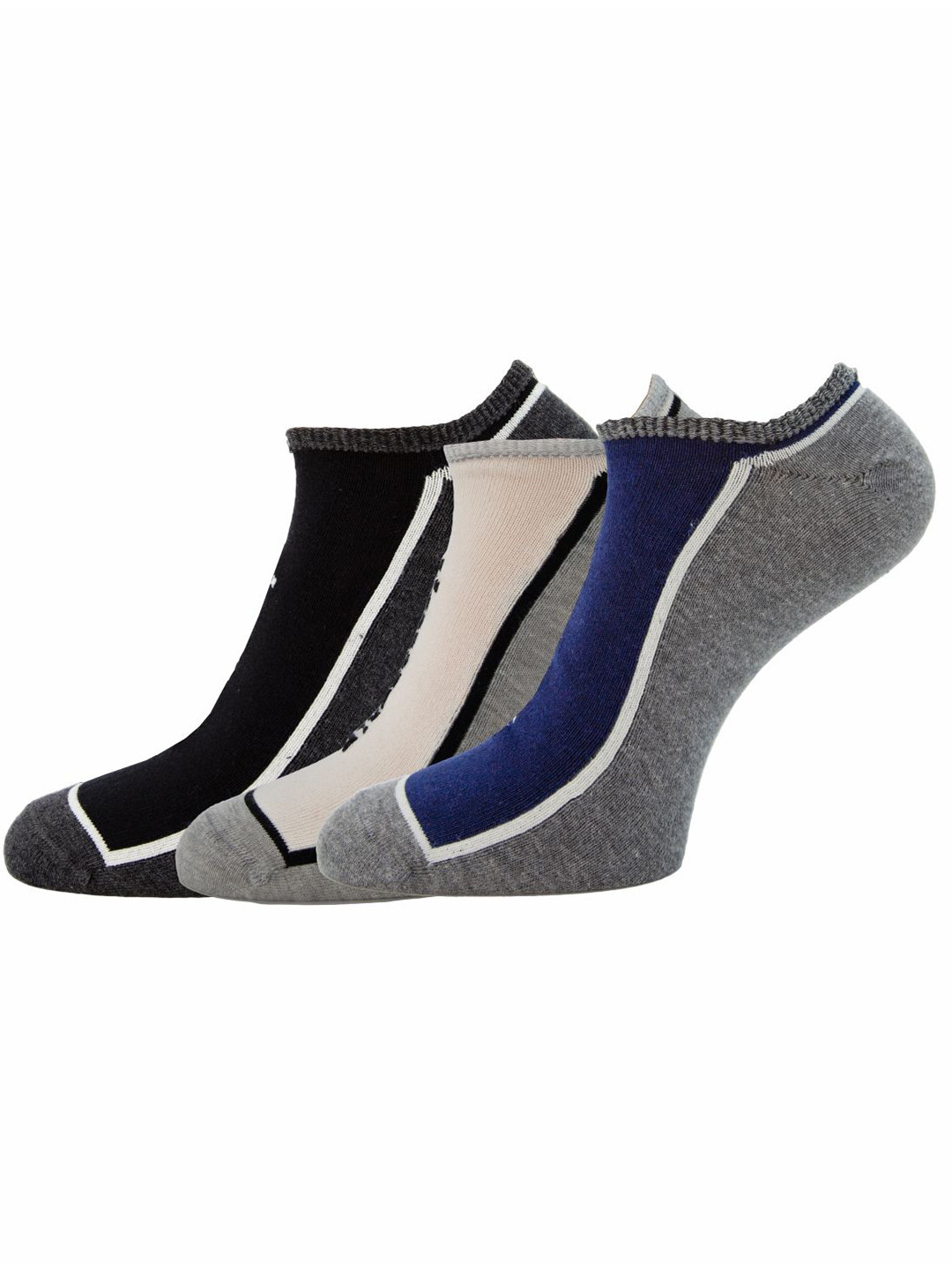 Aeropostale Men Pack Of 3 ColourBlocked Flat Knit Shoe liners Socks