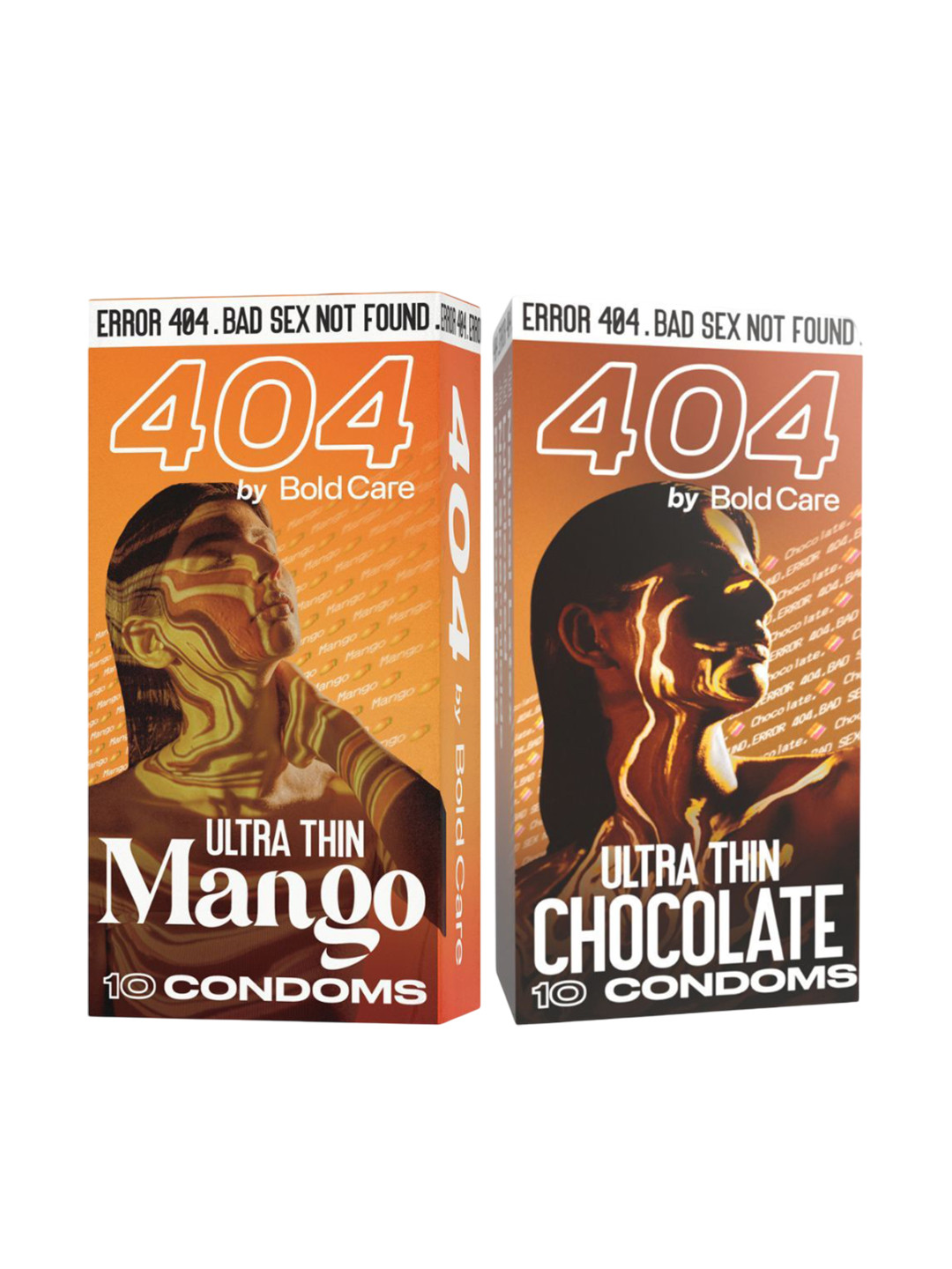 Bold Care Set Of 2 Ultra Thin Mango & Chocolate Flavored Condoms - 10 Pcs Each