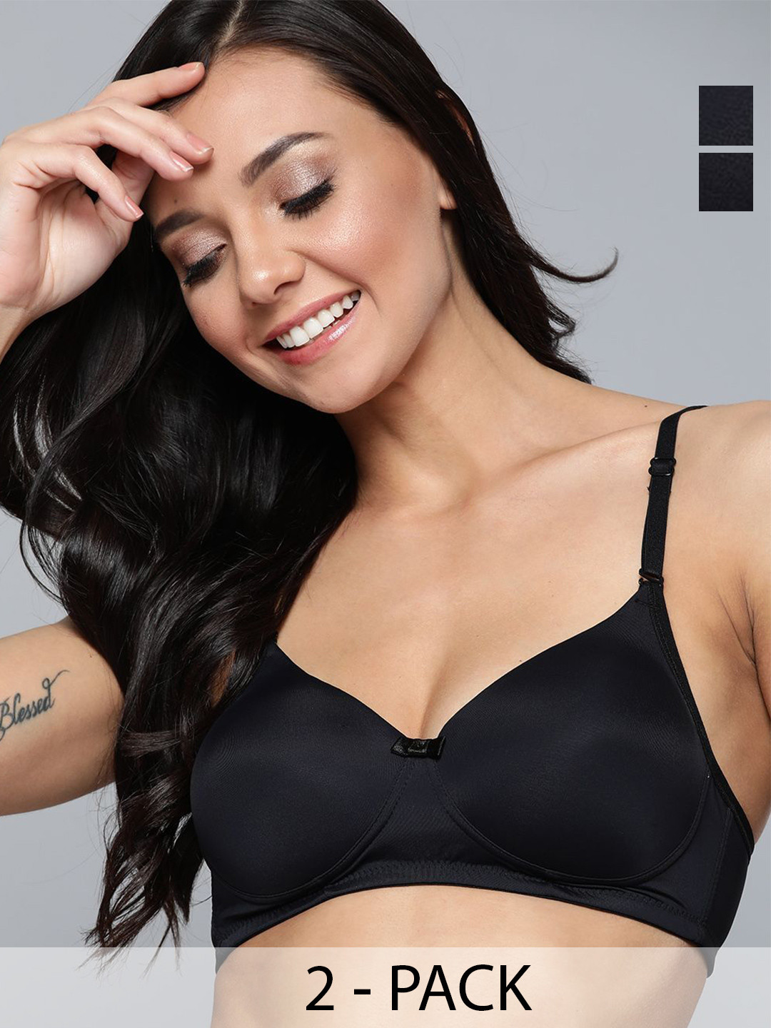 Mast & Harbour X fwd Pack Of 2 Medium Coverage Lightly Padded T-shirt Bra