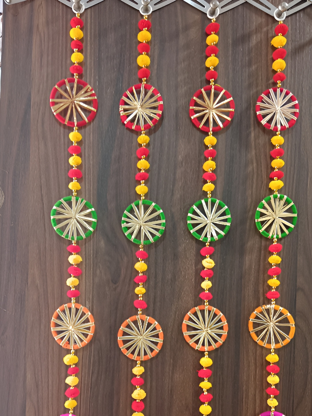 Sellplus 4-Pcs Yellow & Green Wall Hanging Toran Festive Hanging