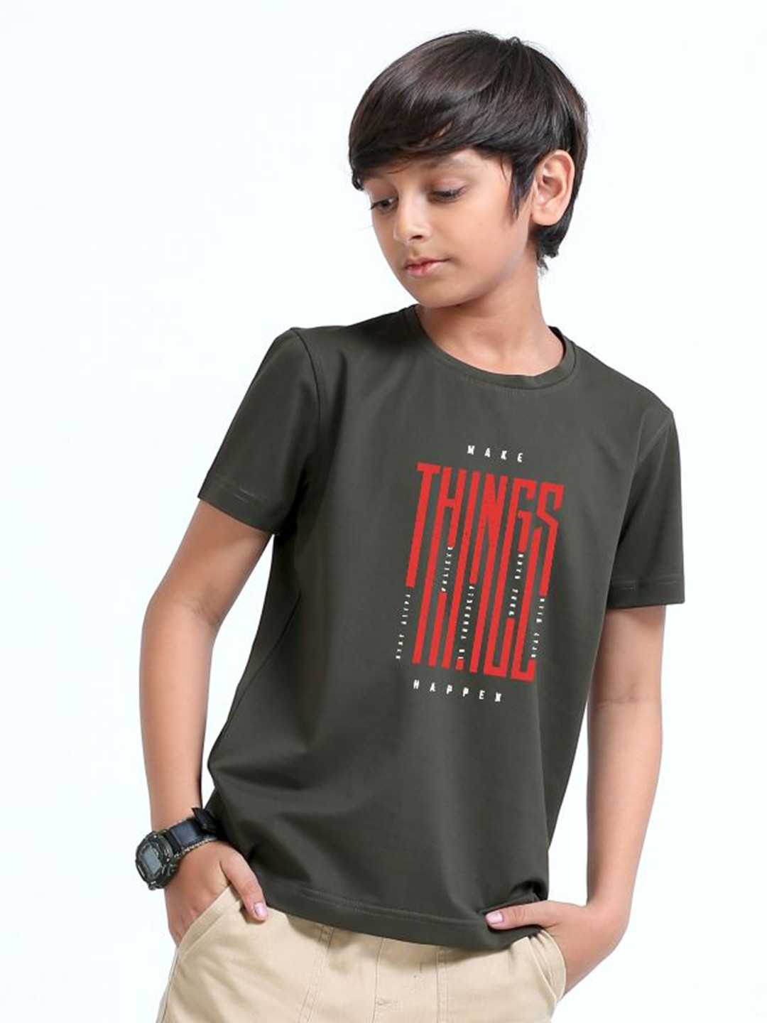STELLERS Boys Printed Cotton Strechable T-shirt
