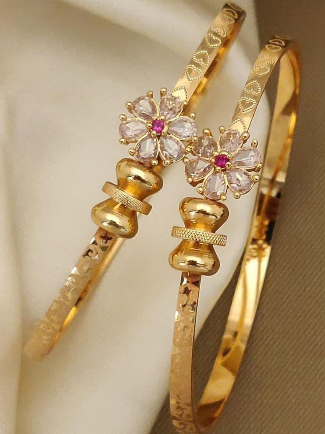 Jitaksh Women Micro Gold Plated Free Size Bangles Bangle