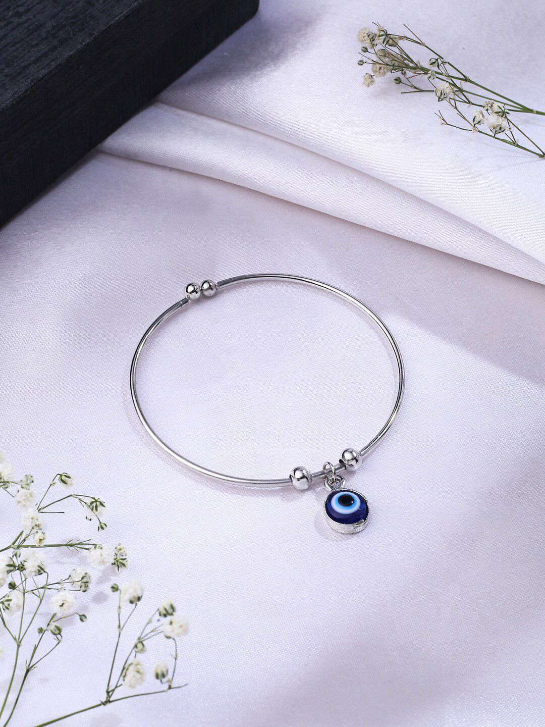Anouk Women Silver Evil Eye Adjustable Bracelet