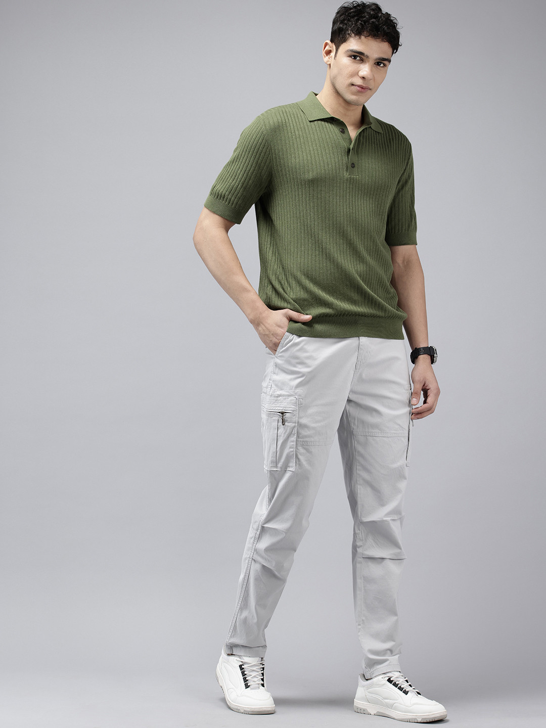 GENIPS Men Checked Bahamas Cargos Trousers