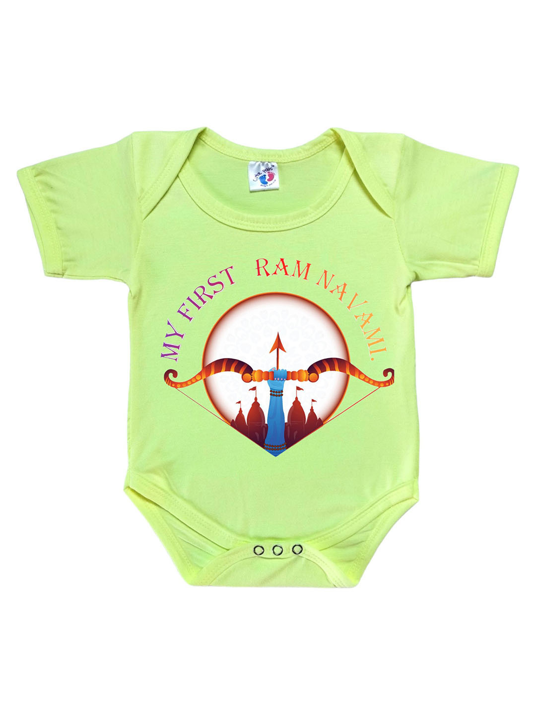Cute Pals Infants My First Ram Navam Printed Cotton Bodysuit