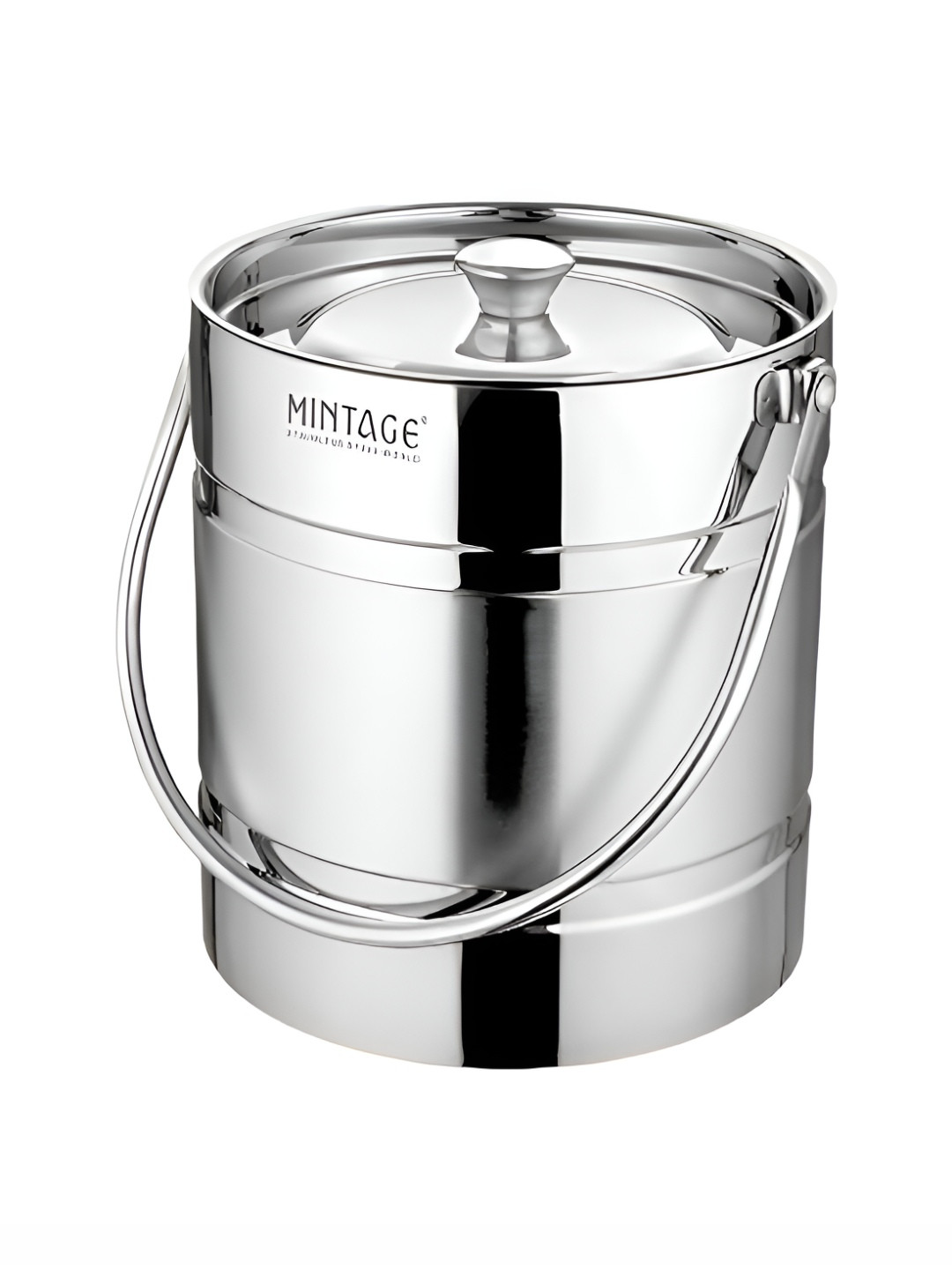 Mintage Silver-Toned Stainless Steel Easy To Clean Milk Pitcher Container