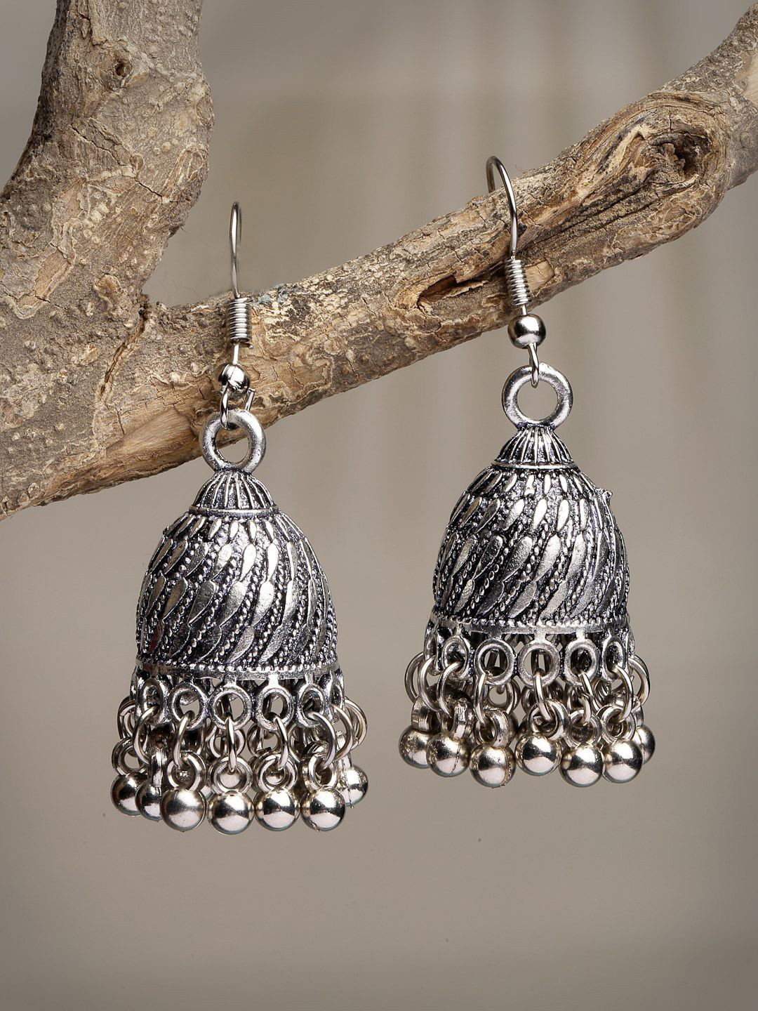 Anouk Contemporary German Silver Drop Earrings