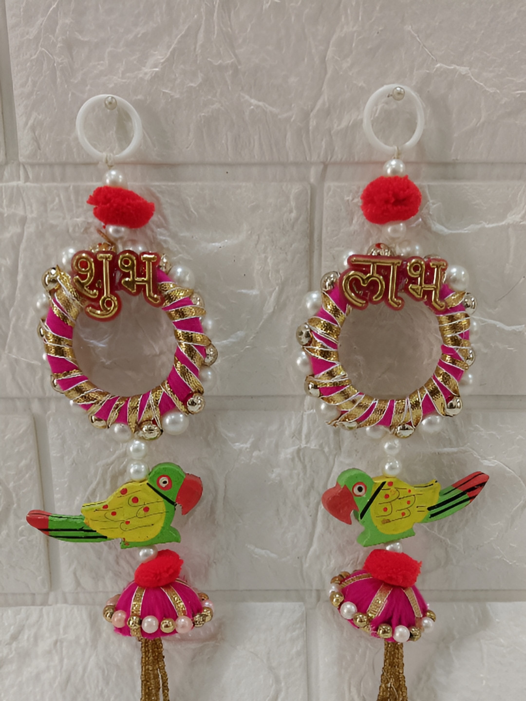 Sellplus 2-Pcs Red & Yellow Wall Hanging Toran Festive Hanging