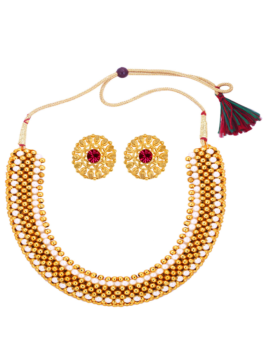 Heer Collection  1g Micron Gold-Plated Traditional Jewellery Set