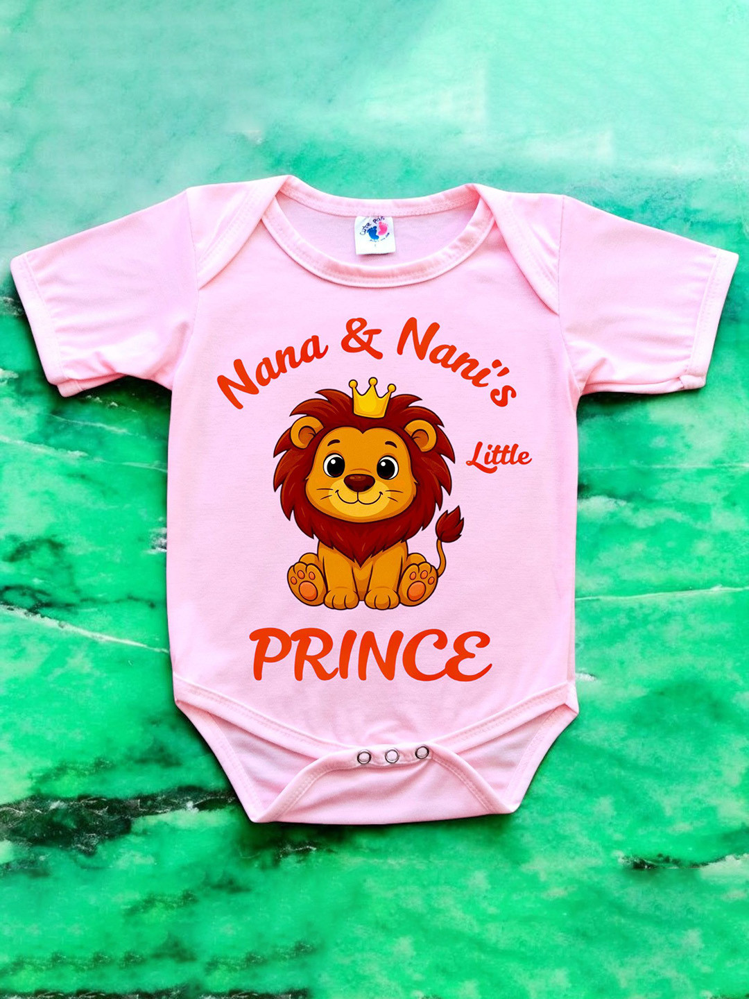 Cute Pals Pink Infants Nana Nani Printed Cotton Bodysuits