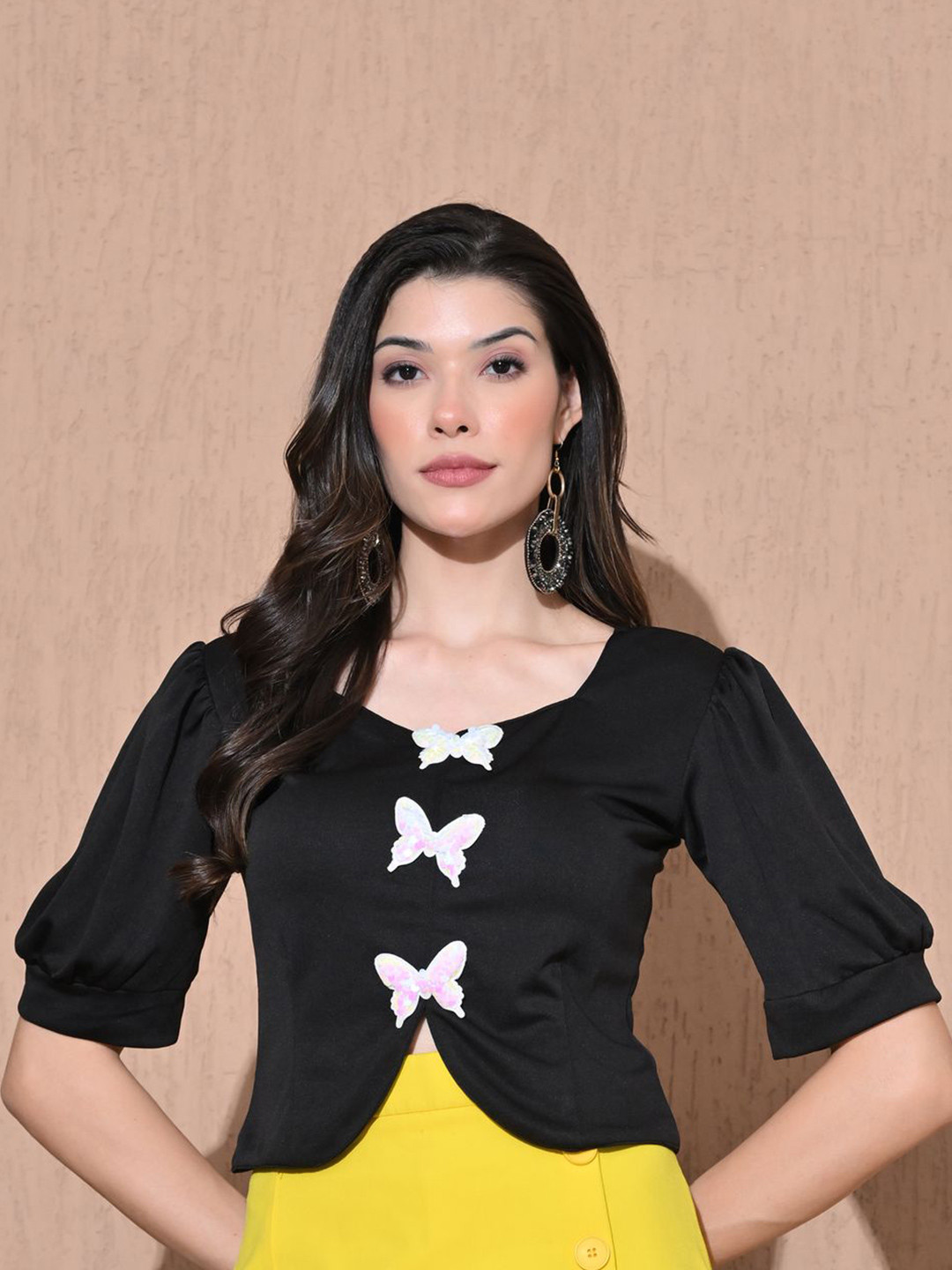 IUGA Women Butterfly Applique Top