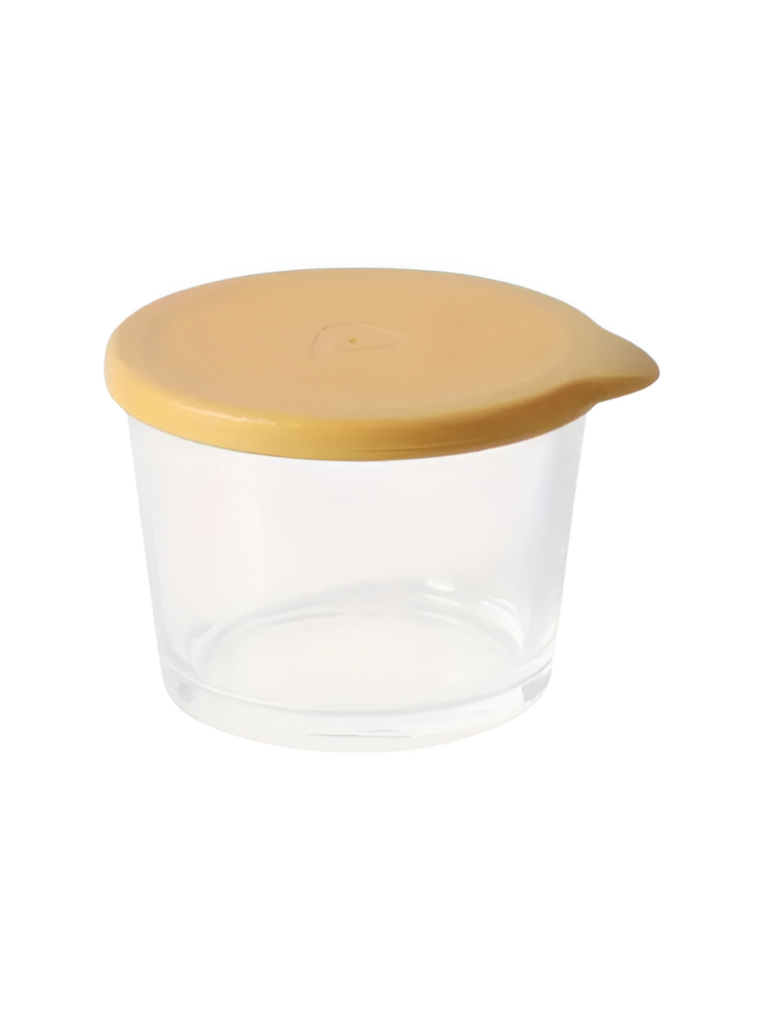 HOMEESSENTIALS 2 Pcs Transparent & Brown Glass Containers With Lid - 260 ml