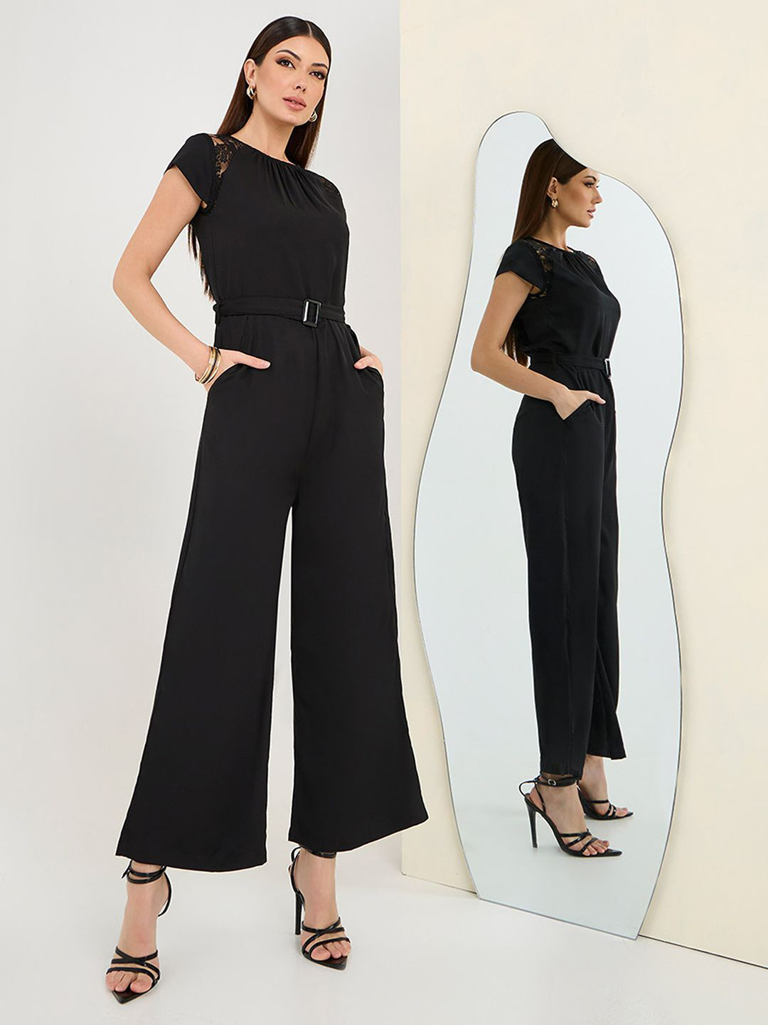 Miss Chase Bloom Through Bruises Women Belted Basic Jumpsuit