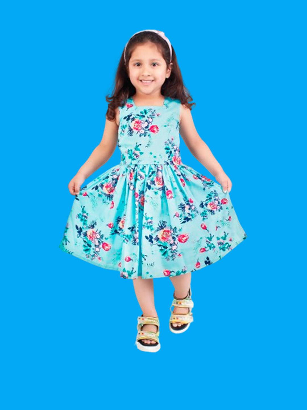 Alisha Moda Girls Turquoise Blue Dresses
