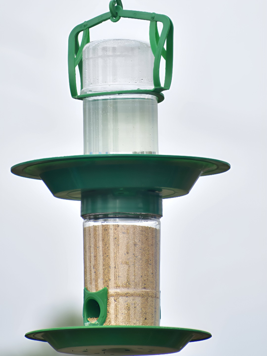 AMIJIVDAYA Green Double Decker Hanging Bird Feeder